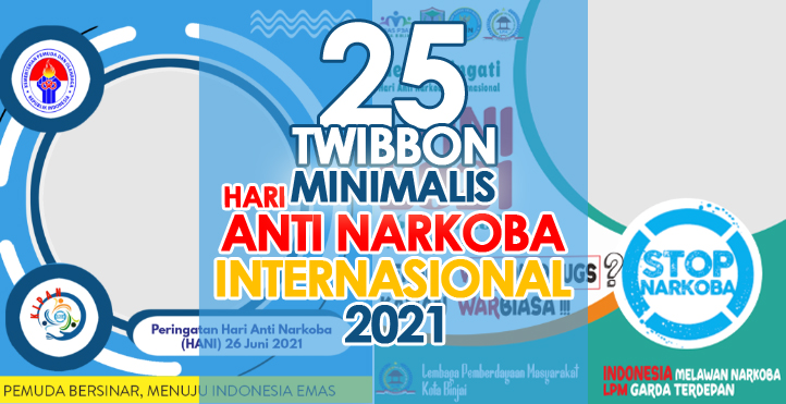 Twibbon HANI 2021 Minimalis: Bingkai Foto Hari Anti Narkoba Internasional Pilihan di Twibbonize