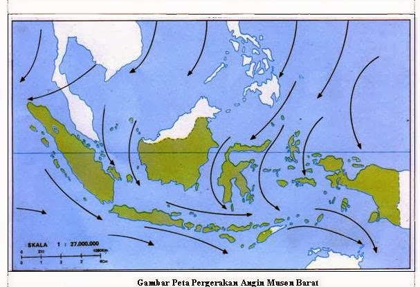 Musim penghujan dan kemarau yang terjadi di indonesia merupakan pengaruh dari angin