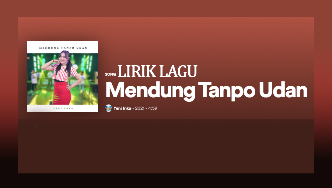 Lirik lagu mendung tanpo udan chord