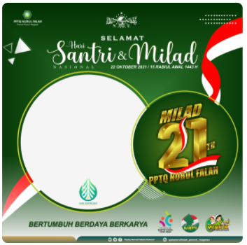 Twibbon Hari Santri 2021 dan milad Pptq Nurul Falah Poncol Magetan Jatim