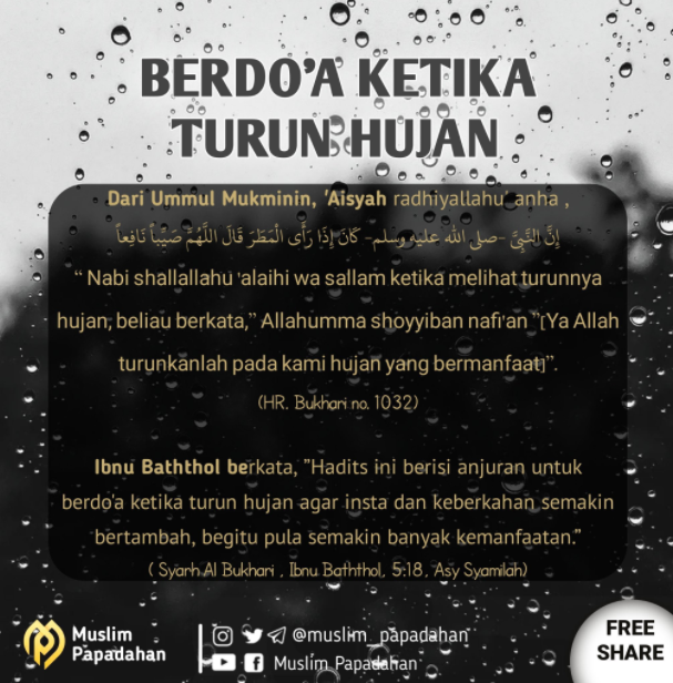 Doa Saat Hujan Turun