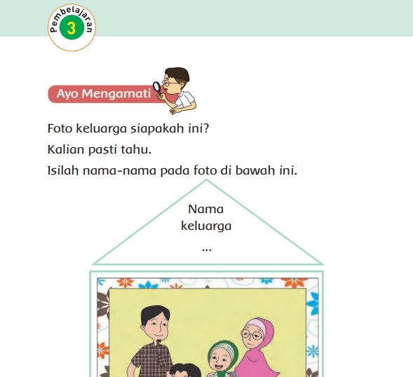 Kunci Jawaban Tema 4 Kelas 1 Halaman 17 18 19 21, Subtema 1 Anggota Keluargaku: Pembelajaran 3