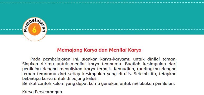 Kunci Jawaban Tema 4 Kelas 5 Halaman 144 dan 145, Subtema 4: Kegiatan Berbasis Proyek dan Literasi, Pembelajaran 6 Memajang Karya dan Menilai Karya
