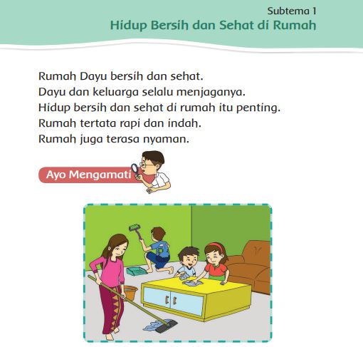Kunci Jawaban Tema 4 Kelas 2 SD Halaman 2 4 5 6 7 9 10 11, Subtema 1 Hidup Bersih dan Sehat di Rumah: Pembelajaran 1