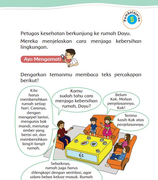 Kunci Jawaban Tema 4 Kelas 2 Halaman 87 88 89 90 91 92 93, Subtema 2: Hidup Bersih dan Sehat di Sekolah, Pembelajaran 5