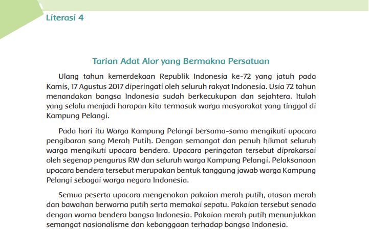 Kunci Jawaban Tema 6 Kelas 6 Halaman 136 137 138, Subtema 4: Aku Cinta Membaca, Tarian Adat Alor yang Bermakna Persatuan