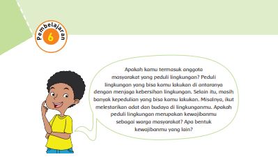 Kunci Jawaban Tema 6 Kelas 6 Halaman 36 37 38 39 40 41 43, Subtema 1 Masyarakat Peduli Lingkungan: Pembelajaran 6