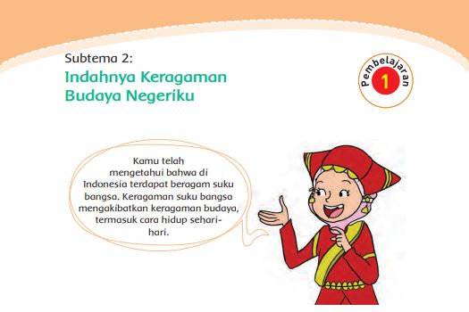 Kunci Jawaban Tema 7 Kelas 4 Halaman 51 52 53 55, Subtema 2: Indahnya Keragaman Budaya Negeriku, Pembelajaran 1
