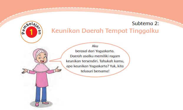 Kunci Jawaban Tema 8 Kelas 4 Halaman 61 63 64 65 66 67 68 69 70 71, Subtema 2: Keunikkan Daerah Tempat Tinggalku, Pembelajaran 1