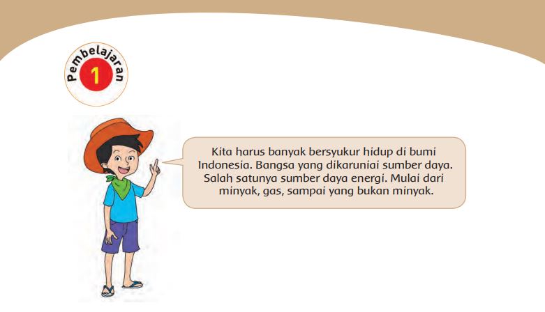 Kunci Jawaban Tema 9 Kelas 4 SD Halaman 1 4 5 7 8 9, Subtema 1 Kekayaan Sumber Energi di Indonesia: Pembelajaran 1