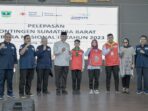 Gubernur Sumbar Mahyeldi Ansharullah Melepas Kontingen Sumbar Mengikuti Iven Jumbara Nasional IX PMR Tahun 2023.
