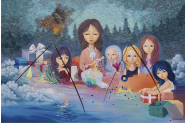 Lukisan Yani, Tell My a Story, Akrilik, 95x140 cm, 2018