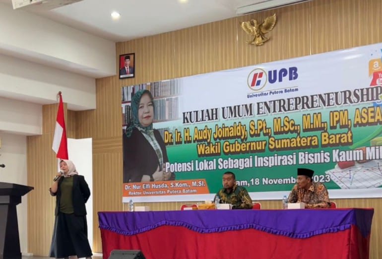 Wagub Sumbar Audy Joinaldy Motivasi Ratusan Mahasiswa di Batam agar Berkarir Entrepreneur