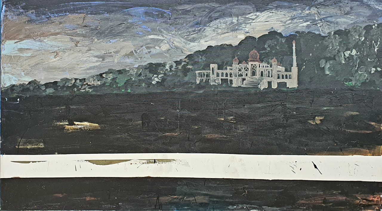 Yon Indra, Spirit Religi, mixed media, 90cm x 130 cm, 2023