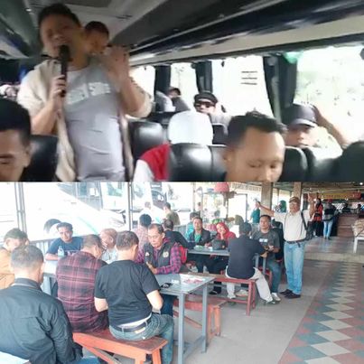 Serba Serbi Perjalanan Mengikuti Hari Pers Nasional (HPN) 2024 Bersama PPID Dharmasraya Oleh : Ridwan Syarif, Wartawan SemangatNews (Bagian1 dari 2 tulisan) SEMANGATNEWS.COM DHARMASRAYA - ENAM hari perjalanan 34 orang Wartawan Dharmasraya bersama Pejabat Pengelola Informasi & Dokumentasi (PPID) Daerah Ranah Cati Nan Tigo dalam rangka sharing informasi ke Komisi Informasi (KI) Pusat sekaligus menghadiri acara puncak Hari Pers Nasional, Rabu 20 Pebruari 2024 lalu meninggalkan banyak kisah. Serba Serbi perjalanan ini akan kita sajikan untuk pembaca setia SemangatNews dimanapun berada. Tulisan ini akan kita awali dengan apresiasi banyak pihak terhadap pemerintah daerah kabupaten Dharmasraya yang telah memfasilitasi wartawan setempat melakukan perjalanan luar daerah untuk yang kedua kalinya. Bupati Sutan Riska Tuanku Kerajaan dipuji insan pers Dharmasraya sebagai sosok Bupati yang amat peduli dengan para Jurnalis. Media Online topsatu.com, member perusahaan harian Singgalang menulis berita keberangkatan wartawan yang difasilitasi Pemkab ini di bawah judul "Bupati Dharmasraya Berangkatkan 34 Wartawan Mengikuti HPN 2024". Wartawan topsatu.com, Roni Aprianto yang juga Korda Singgalang Dharmasraya memuji habis perhatian serta "lakek tangan" Bupati dua periode ini terhadap wartawan. " Kedekatan Bupati dengan insan pers Dharmasraya ini patut diacungi jempol, buktinya 34 wartawan diberangkatkan mengikuti HPN di Jakarta," sebut Roni Aprianto dalam beritanya, Sabtu (24/02/2024) Bahkan Plt. Ketua PWI Sumbar, Widya Navies terkagum-kagum dengan wartawan Dharmasraya yang nyaris hampir semuanya berada di Jakarta untuk mengikuti HPN "Hebat, hebat," sebut beliau saat dikerumuni dan disalami wartawan Dharmasraya di lokasi acara, sehari sebelum acara puncak di kawasan Putri Duyung Taman Impian Jaya Ancol, Selasa (19/02/2024) "Semoga kemitraan Bupati, OPD, Wartawan tetap harmonis, hingga HPN tahun 2025 nanti wartawan Dharmasraya juga kembali bisa ikut diberangkatkan," harap Wartawan senior Singgalang ini. Muhibah Jurnalis Dharmasraya ini, merupakan yang kedua kalinya, setelah sebelumnya bulan Maret 2022 lalu dengan didampingi Diskominfo, puluhan wartawan Dharmasraya juga melakukan kunjungan ke Kota Medan dan Belawan. Perjalanan darat bersama dua bus pariwisata, Nyaman Holiday menuju ibu kota negara Jakarta dimulai Sabtu pagi (17/02/2024) sekira pukul 11.00 Wib. Kendaraan melaju pelan, menghindari jalan berlobang dengan penuh kehati-hatian. Sembari berdo'a, bermunajad kepada Yang Maha Kuasa, seluruh penumpang bus bermohon untuk diberi keselamatan dan kesehatan selama dalam perjalanan. Kadis Kominfo, Rovanly Abdams yang selalu setia dan memilih untuk tetap satu mobil bersama wartawan setiap kali melakukan kunjungan bersama, lewat pengeras suara beliau menyampaikan rute perjalanan dan tempat yang bakal di singgahi, termasuk tempat berhenti untuk istirahat sholat dan makan. Cengkrama antar sesama wartawan serta diiringi musik karoke yang tak pernah henti, tanpa terasa paruh waktu perjalanan bus berhenti di daerah Propinsi Jambi, tanpa di komando seluruh penumpang pun turun. Sambil menirukan ucapan pemilik rumah makan lewat pengeras suaranya, Bambang Suprapto, wartawan Shotline.com yang duduk berdampingan dengan penulis berucap "Yang makan, silakan makan, yang mau sholat silakan sholat" sebutnya. Usai makan, dengan kedipan mata seorang rekan wartawan memberi isyarat ke penulis, untuk mengikuti arah kedipannya "sangu, sangu" katanya. "Manganduru" para kuli tinta menuju arah itu. Tak perlu dituliskan, apa maksud dan kenapa manganduru, pulang maklumlah ke pembaca, he Hentakan musik karaoke di mobil terasa makin kencang, artis dadakan bermunculan ditambah pancingan dari saudara Yanti, wartawan Top Sumbar yang memang artis benaran, pemilik salah satu Orgen Tunggal di Dharmasraya, penumpang lain ikut bergoyang dan bertepuk tangan. Mungkin karena perut sudah kenyang ditambah "sangu" untuk selama di perjalanan pun sudah di kantong. "Tambuah-tambuah," ucap wartawan lain meminta Yanti untuk kembali menyumbangkan