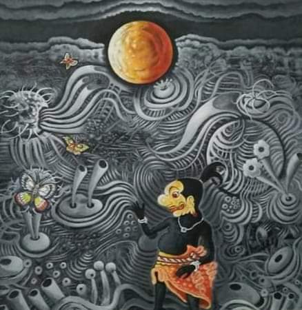 Khusnul Bahri Peristiwa Saat Itu, akrilik 60 × 60 cm