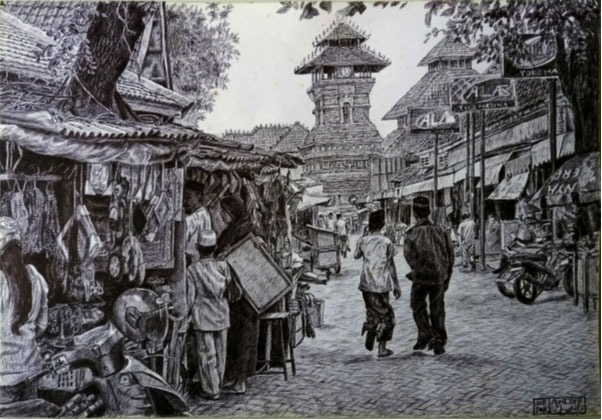 Jalan Ke Menara # Kudus, 21,0x29,7 cm, ballpoint di atas Kertas, 2011