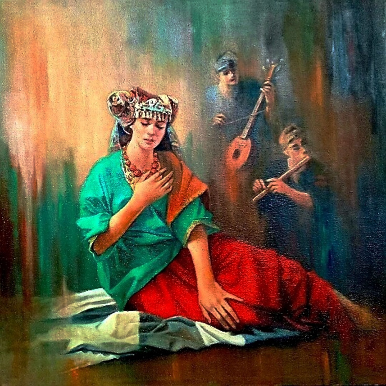 Lukisan Evelyna Dianita, Bialah dendang nan manyampaikan, 65 x 65 cm