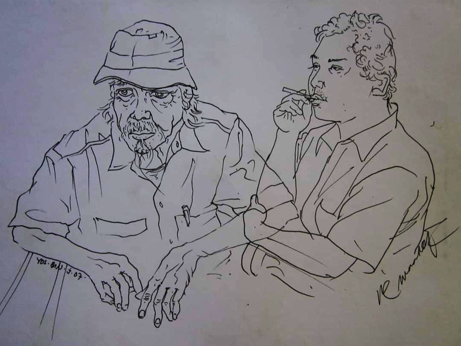 Diantara Sketsa hitam putih karya Ipe Ma'roef