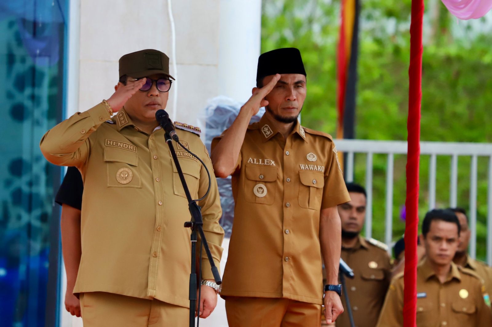 Wako Padang Panjang Hendri Arnis dan Wawako Allex Saputra Pimpin Apel Gabungan Pascalibur Lebaran