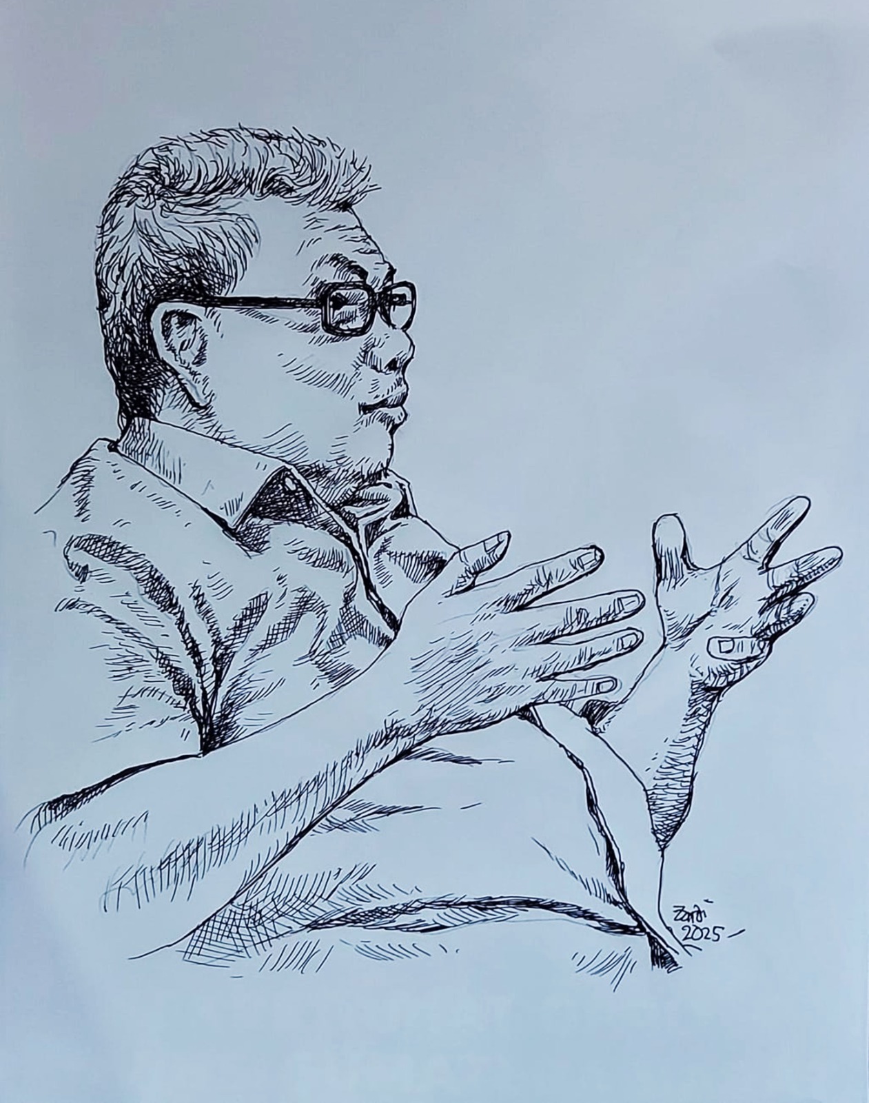 Hasil Jadi ilustrasi Zardi obyek Muhidi ketua DPRD Sumbar