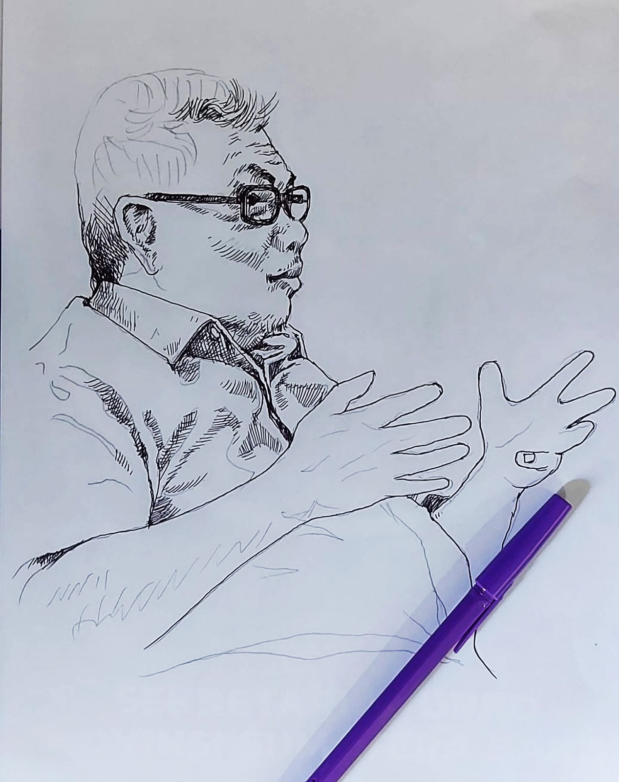 Muhidi, Ketua DPRD Sumbar dalam Goresan Ilustrasi Zardi Syahrir
