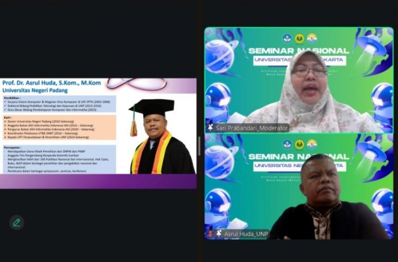 Guru Besar UNP Prof. Asrul Huda Narasumber pada Seminar Nasional AI di Universitas Negeri Jakarta