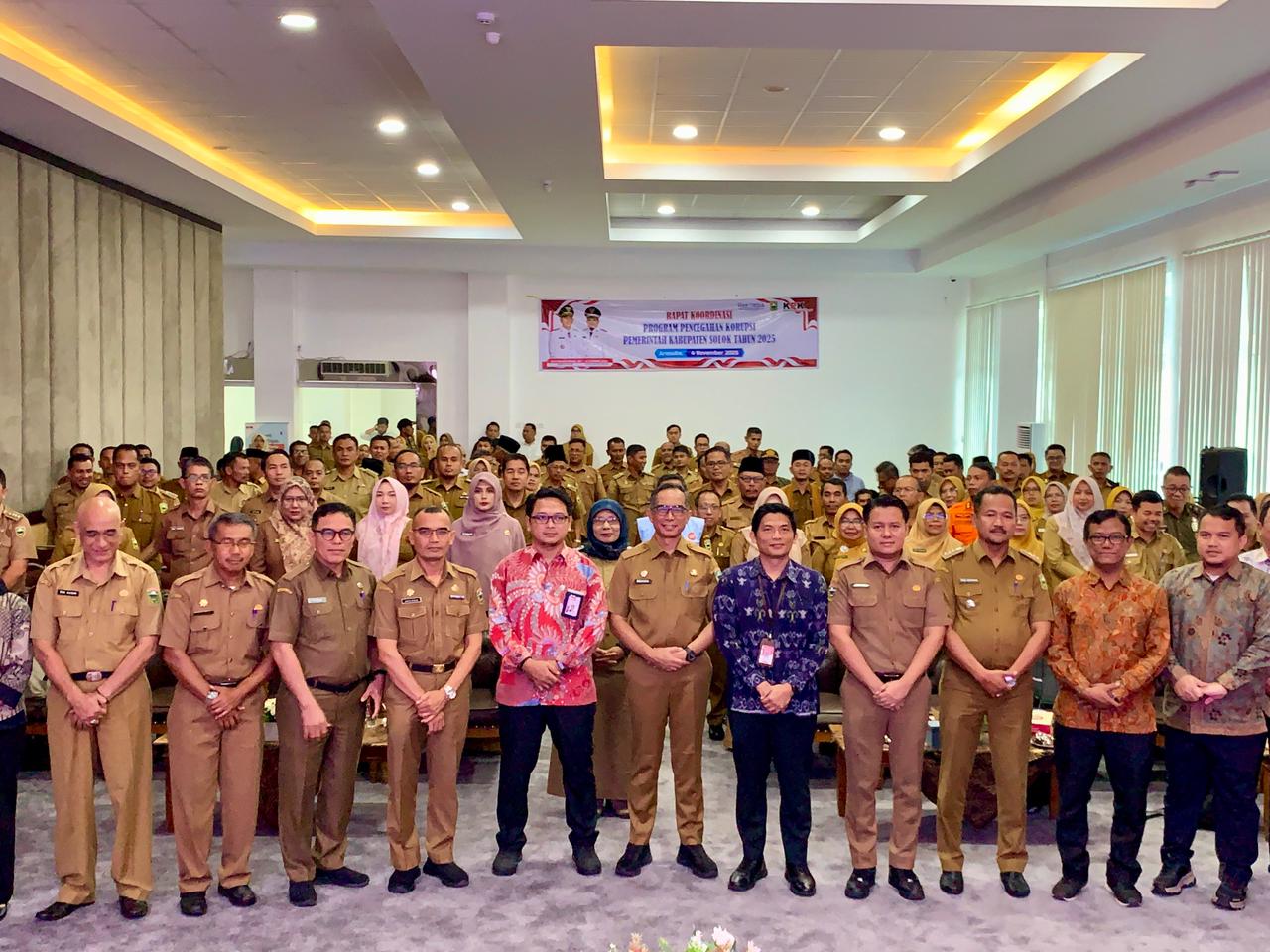 Pemerintah Kabupaten Solok Rapat koordinasi Program Pencegahan Korupsi dan Pengawasan Internal Tahun 2025