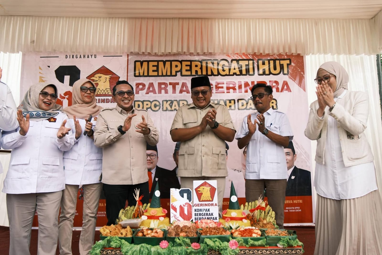 Bupati Tanah Datar Eka Putra Hadiri HUT Gerindra ke-18