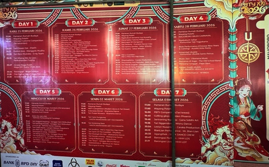 Agenda Pekan Budaya Identutas Tionghoa - Jawa sepekan