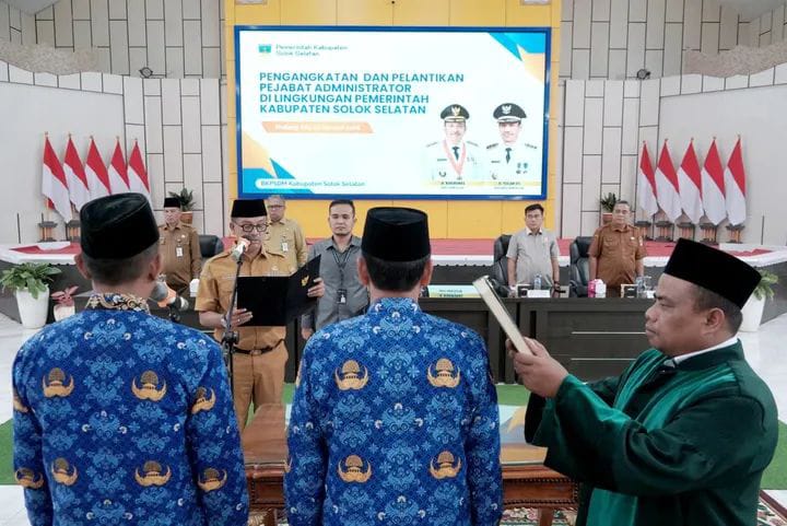 Bupati Solok Selatan Khairunas Tegaskan Pelantikan Pejabat Administrator Berbasis Manajemen Talenta