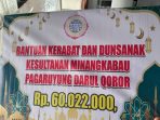 Bupati Tanah Datar Eka Putra Terima Bantuan Rp. 60 Juta Dari Kerabat Kesultanan Pagaruyung
