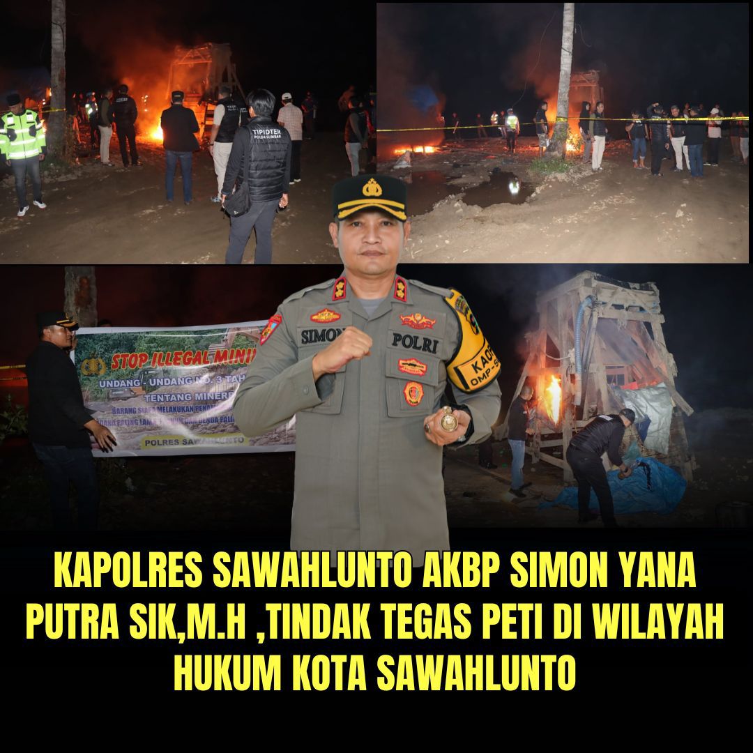Kapolres Sawahlunto AKBP Simon Yana Putra Gandeng Ditkrimsus Polda Sumbar dan Pemerintah Kota Laksanakan Operasi Tambang Liar di Tiga Titik Lokasi
