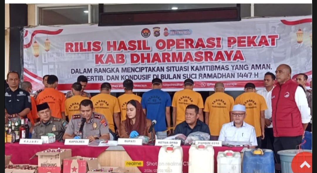 Polres Dharmasraya Gelar Operasi Pekat Singgalang 2026 Berhasil Tindak Pelaku Kriminal