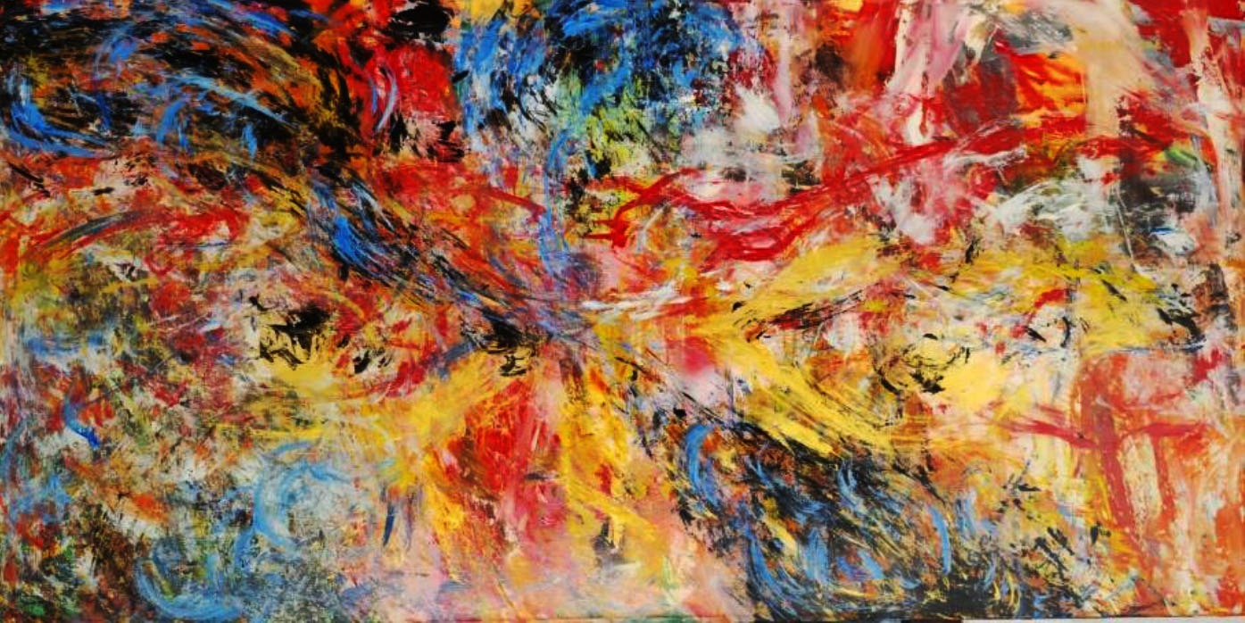 Allatif, Mata Batu,akrilik 100x200 cm, 2015
