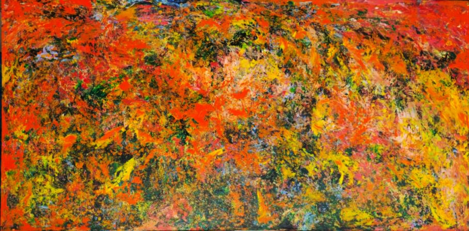 Allatif, mata batu 2, akrilik 100x200 cm 2021