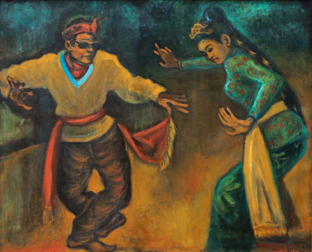 Dancers (Penari), Karya Agus Djaya, 1971 3. Lukisan Agus Djaya