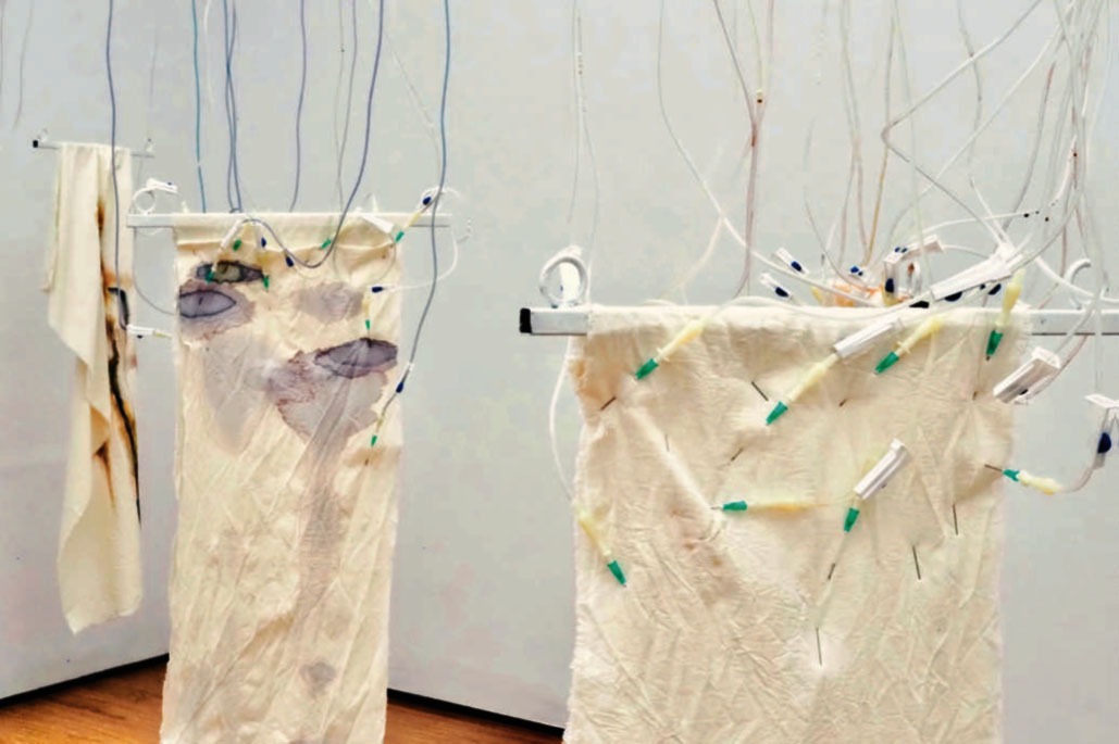 Irene Agrivina, Pigments Of The Goddess, Iron, fermentasi pigment, digital print painting, textile, video Variable Dimension, 2026