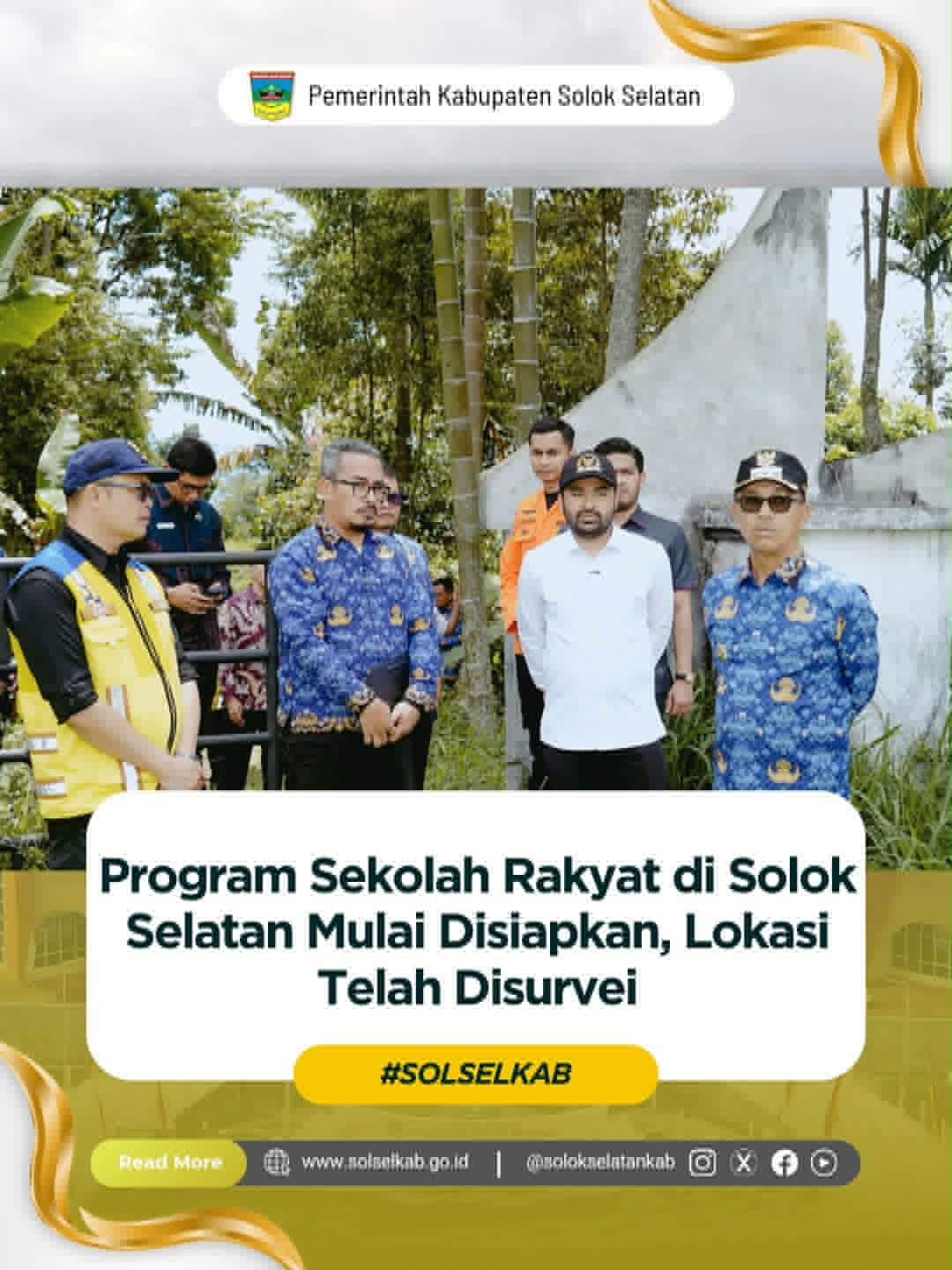 Program Sekolah Rakyat di Solok Selatan Mulai Disiapkan, Lokasi Telah Disurvei