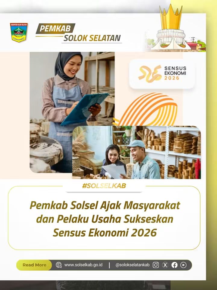 Pemerintah Kabupaten Solok Selatan Ajak Masyarakat dan Pelaku Usaha Sukseskan Sensus Ekonomi 2026
