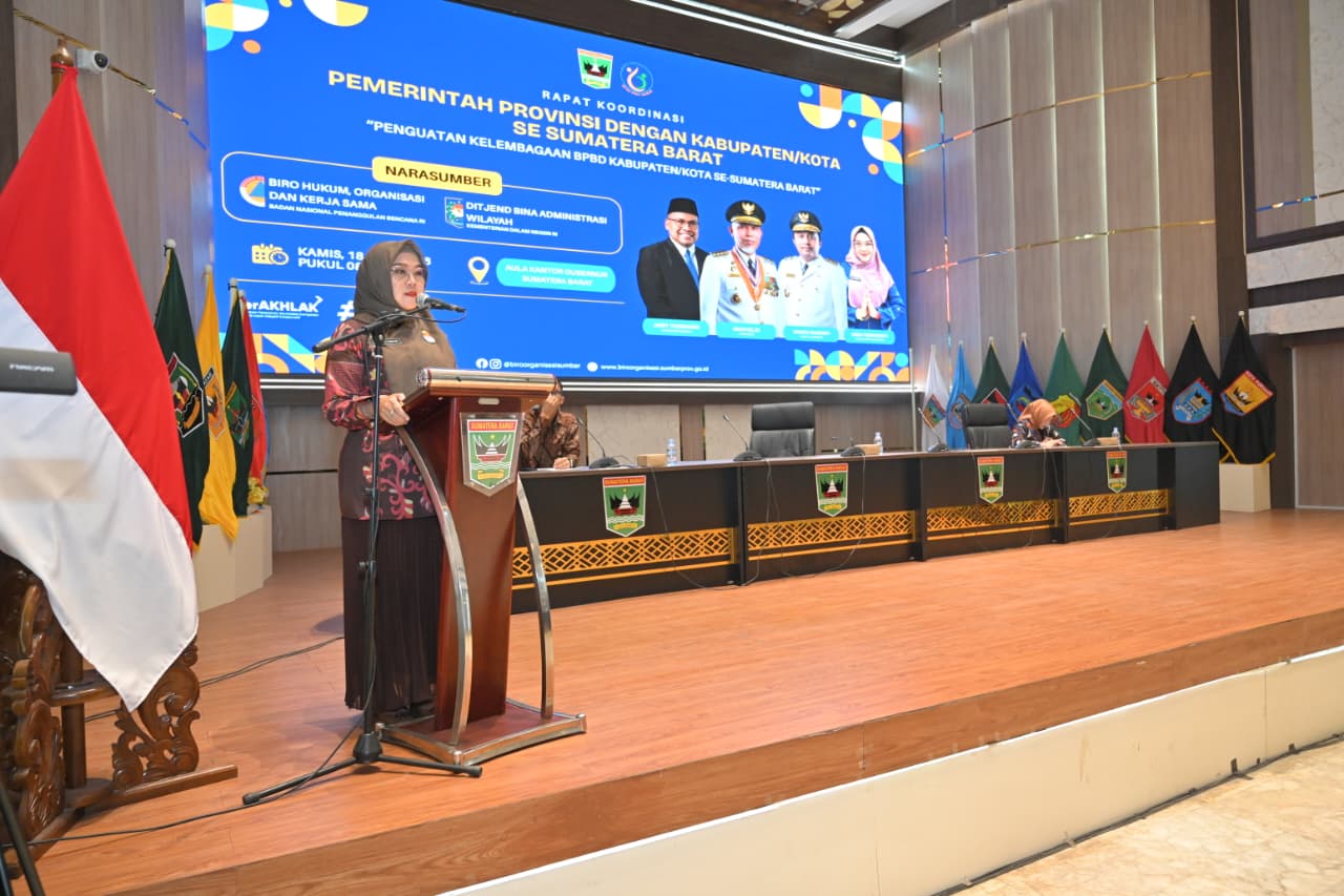 Pemprov Sumbar Dorong Percepatan Penataan Kelembagaan BPBD di Daerah