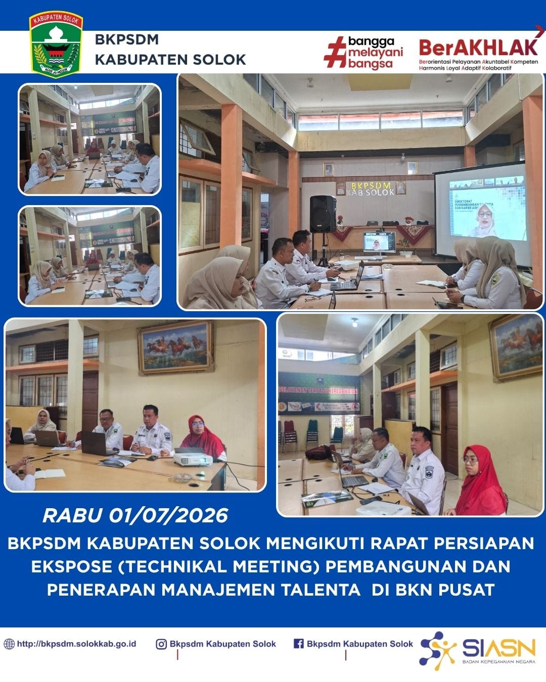 BKPSDM Kabupaten Solok Rapat Persiapan Ekspose Manajemen Talenta di BKN Pusat.
