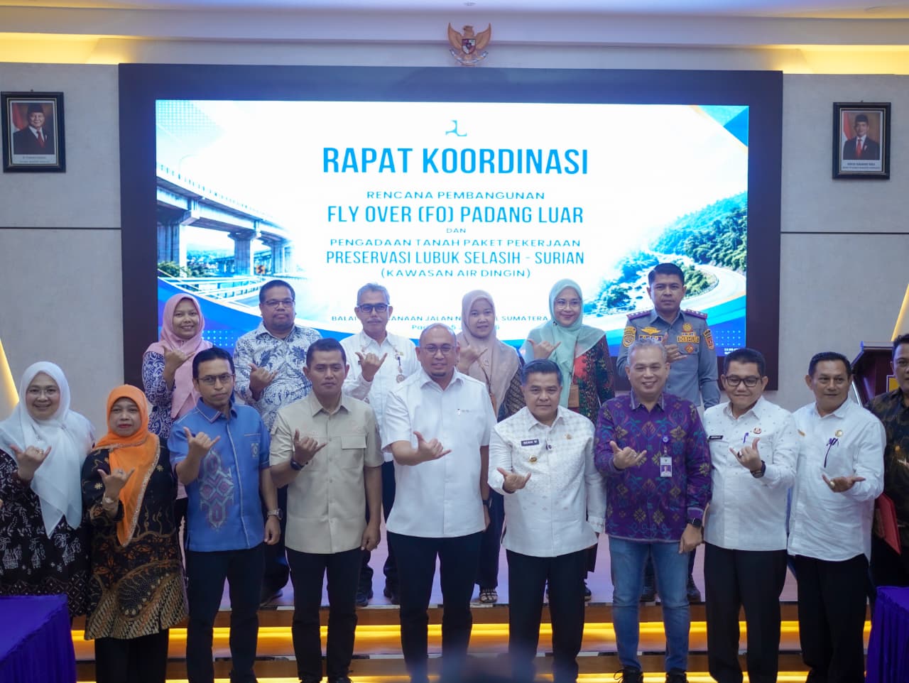 Bupati Solok Jon Firman Pandu Rapat Koordinasi Perencanaan Pembangunan Fly Over Padang Luar dan Pengadaan Tanah Jalan Lubuk Selasih–Surian