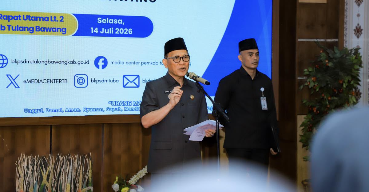 Bupati Tulang Bawang Qudrotul Ikhwan Lantik 63 Pejabat Fungsional Perkuat Integritas dan Kinerja ASN untuk Pemerintahan Prima