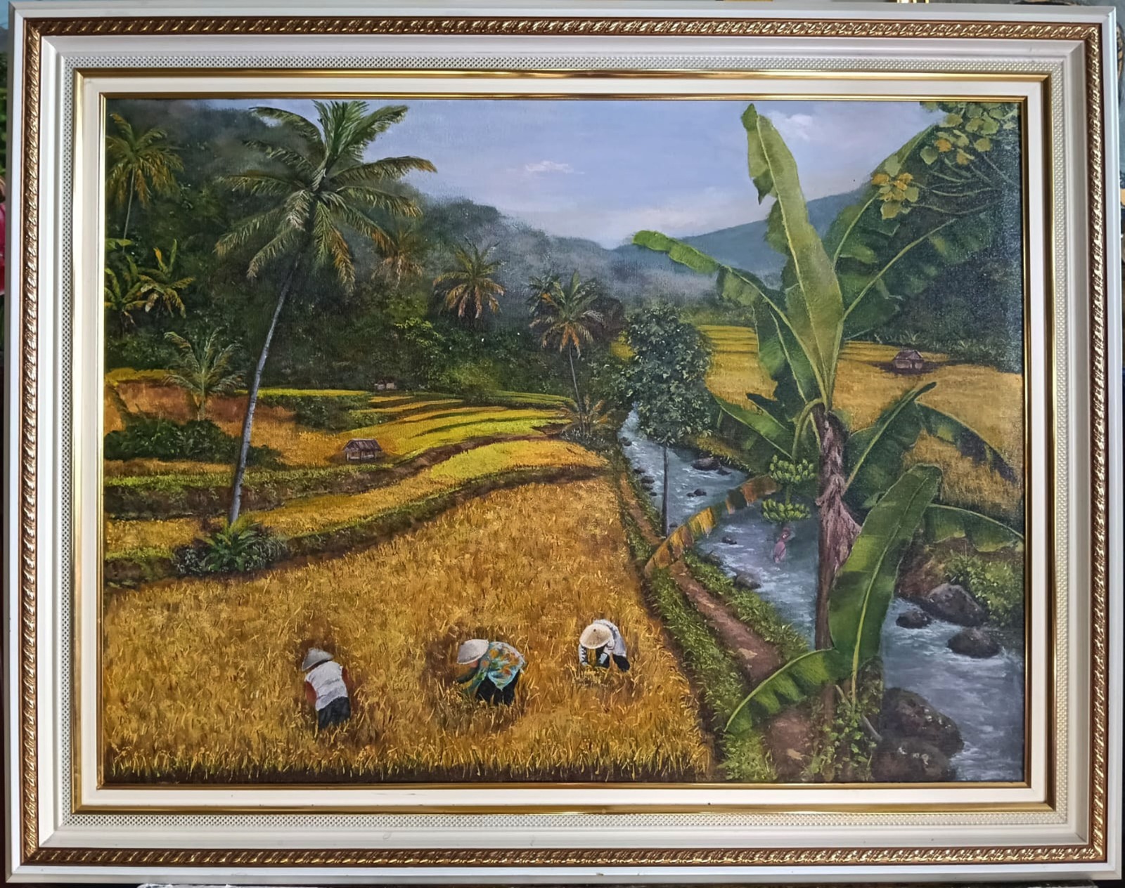Yuni Darlena, Golden Symphony in the Valley of Life, Acrylic, 80 x 60 cm, 2026