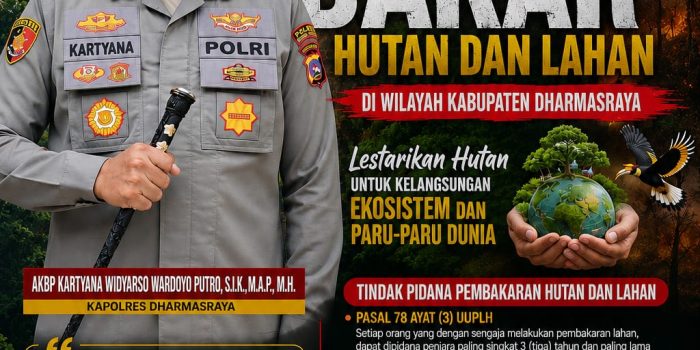 Cuaca Semakin Panas, Kapolres Dharmasraya AKBP Kartyana Widyarso Wardoyo Putro Ingatkan Warga Untuk Tidak Lakukan Pembakaran Hutan