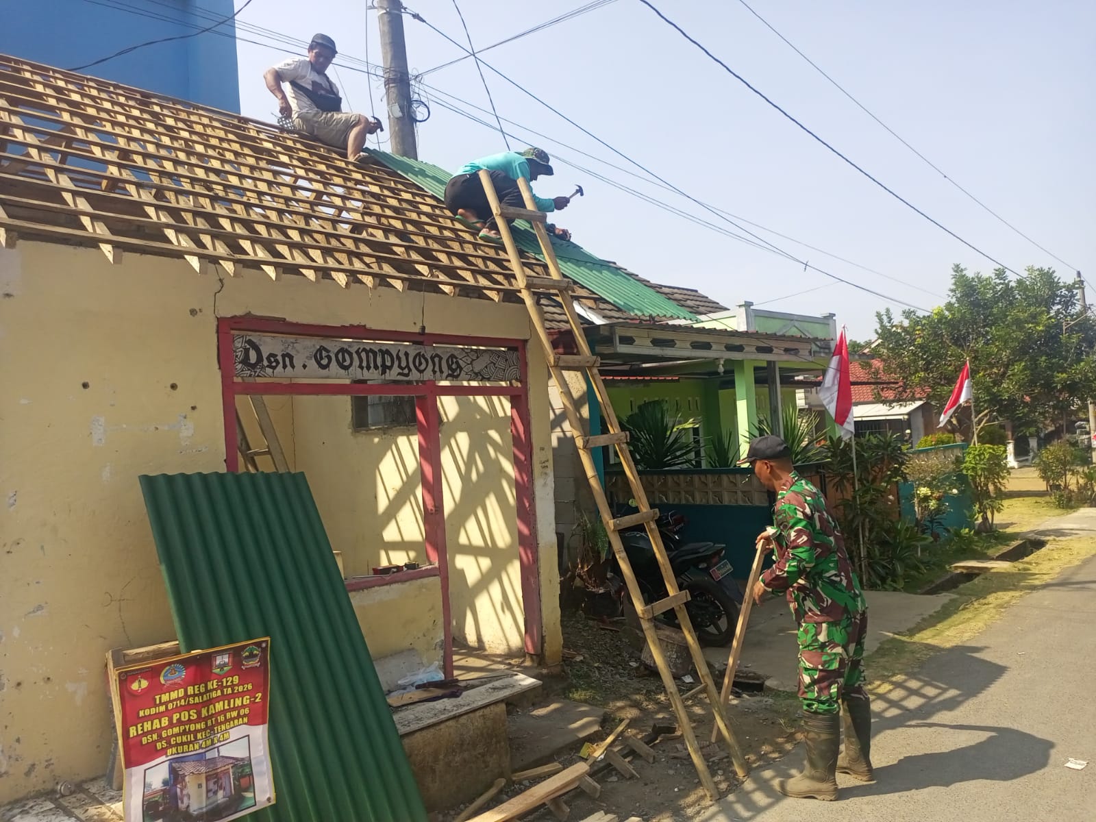 TMMD Reguler ke-129 Kodim 0714 Salatiga, Menata Pos Kamling, Meneguhkan Kebersamaan dan Keamanan Lingkungan