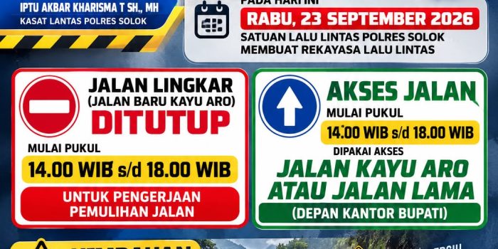 Jalan Baru Kayu Aro Ditutup Sementara, Arus Dialihkan Selama Pembersihan Sisa Galodo Jalan Baru Kayu Aro Ditutup Sementara, Arus Dialihkan Selama Pembersihan Sisa Galodo