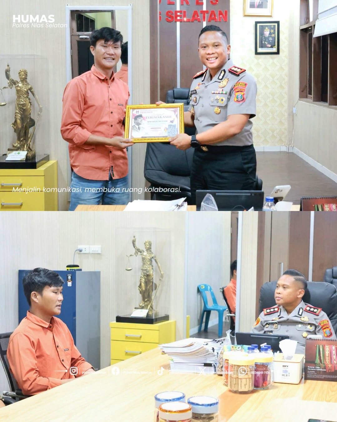 Kapolres Nias Selatan AKBP Alfian Tri Permadi Sambut Positif Audiensi GMNI, Komunikasi Baik Mulai dari Saling Mendengar