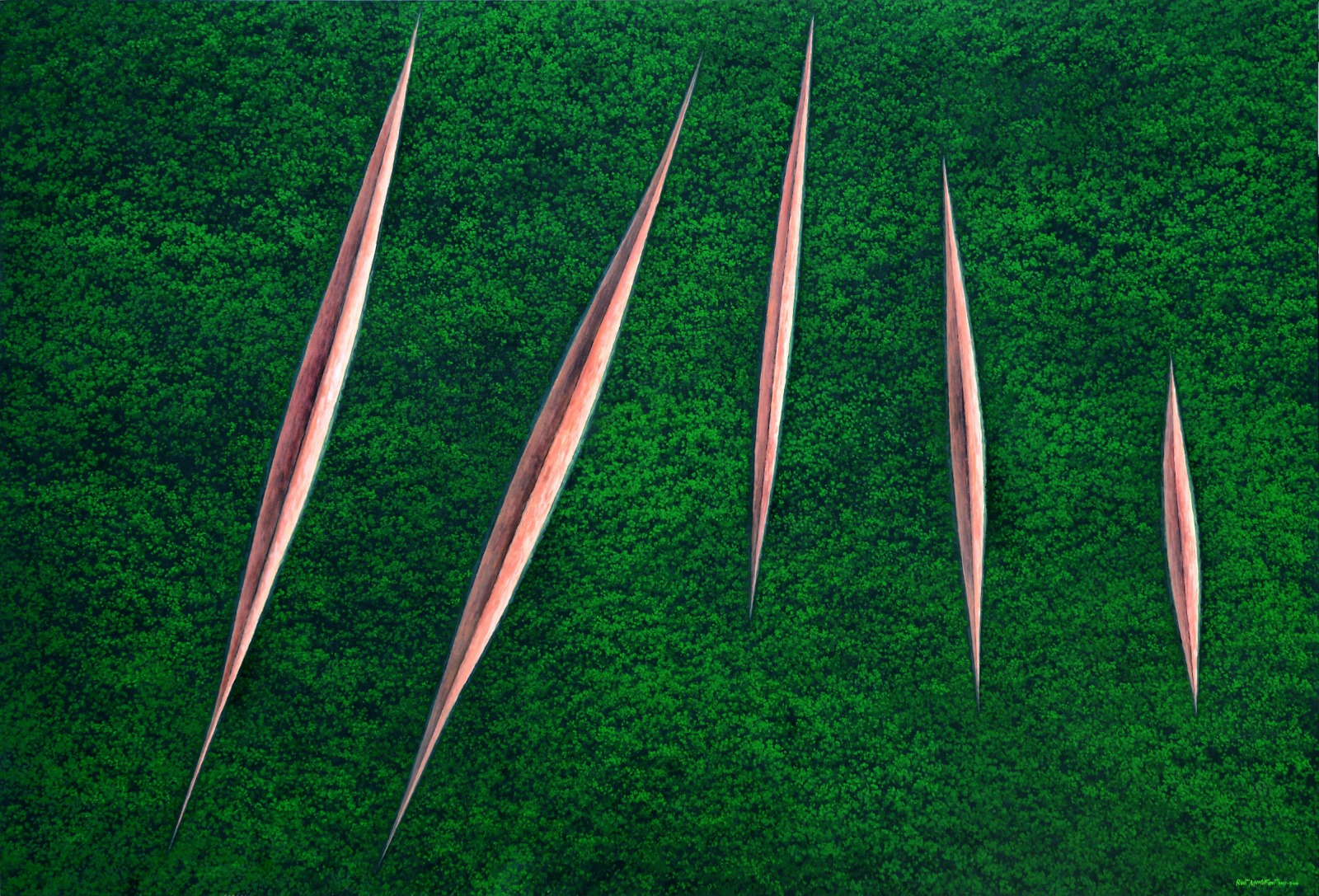 Lucio fontana series 5 170 X 250cm